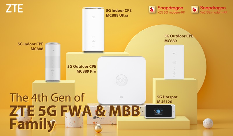 ZTE announces 4th Gen 5G FWA & MBB family, leading a new era of 5G 